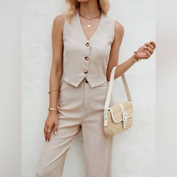 NWOT Cotton Vest And Pants Two Piece Set - Picture 3 of 6